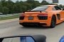 Rolling Anti-Lag Audi R8 Takes Off Like a Bullet, Twin Turbos Are Lit