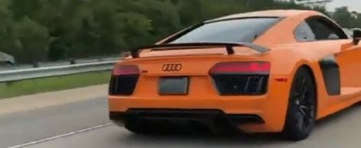 Rolling Anti-Lag Audi R8 Takes Off