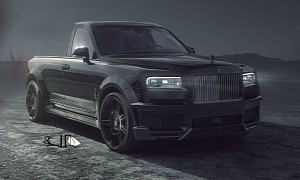 Rolls-Royce Cullinan Black Badge Rendered as a Pickup Truck With Widebody Muscle