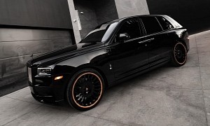 Rolls-Royce Cullinan Black Badge Rides so Dark Yet Caramel on Custom, Matching 24s
