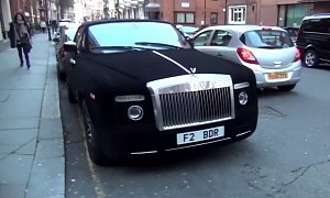 Rolls-Royce Phantom Drophead Wrapped in Black Velvet Spotted in London