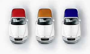 Rolls-Royce Presents Dawn Convertible With Red, Blue, and Orange Tops