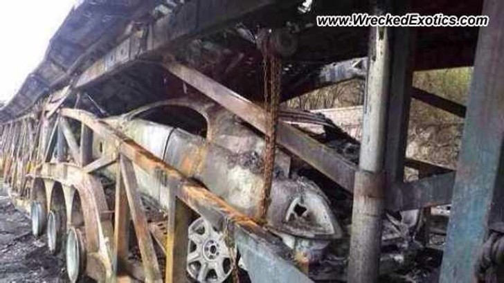 Rolls-Royce Wraith Burns to the Ground in Chinese Trailer Fire