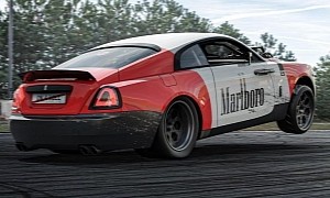 Rolls-Royce Wraith Digitally Goes for Wheelie-Pulling Smoke With Classic Livery