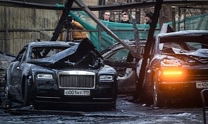 Rolls-Royces, Porsches and Others Burn to the Ground in 12-Car Moscow Fire