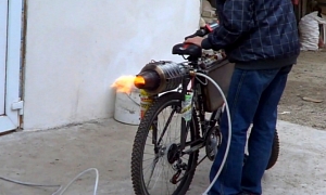 Romanian Inventor Adds Homemade Jet Engine to Bike