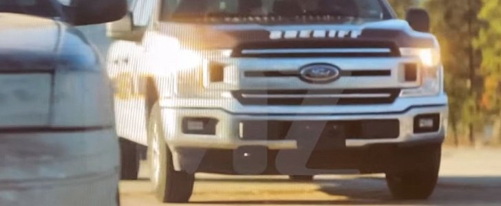 Ron Perlman drives Ford F-150 on the set of The Last Victim