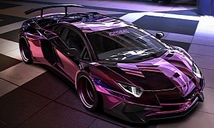 Rose Chrome Widebody Lamborghini Aventador Is Instagram-Ready