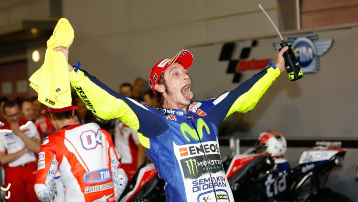 Valentino Rossi after the race in Qatar, 2015