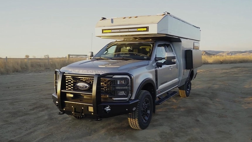 Rossmonster's New Custom Baja Truck Camper Is a Winter Adventure Home With a Pop-Top Roof