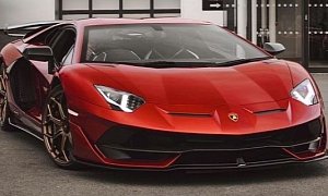 Rosso Efesto Lamborghini Aventador SVJ Looks Like a Jewel