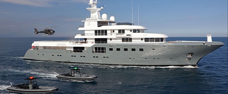Planet Nine is a stunning superyacht explorer, with a dedicated area for the helicopter pilot