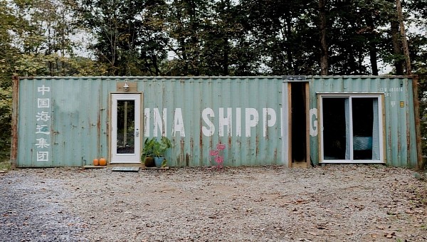 Riverside Hideout is a really cool shipping container turned into a tiny home