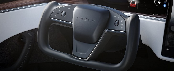 The yoke steering wheel on Tesla Model S and Model X