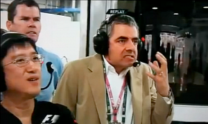 Rowan Atkinson Becomes Mr. Bean During F1 Race Crash