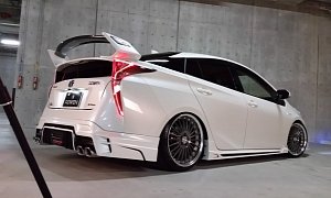 Rowen 2016 Prius Packs Quad Exhaust, a Big Wing and Lots of LEDs