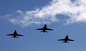 Royal Navy Hawk Jets Carry Out Farewell Flypast Over UK