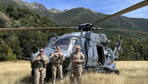 An all-female crew is operating the NH90 chopper in New Zealand