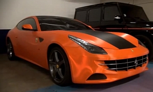 RRR Ferrari FF Wrap: Metallic Orange and Chrome