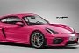 Rubystone Red Porsche 718 Cayman GT4 Spec Looks Bewitching, Has Grey Wheels