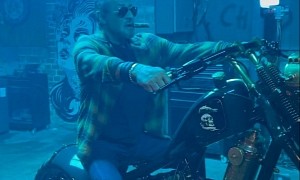 Rugged Stallone Rides a Bike on the Set of The Expendables, Fans' Excitement Grows