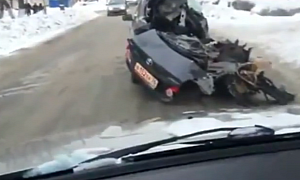Russia - We Never Thought Cars Could Be Driven With This Much Damage