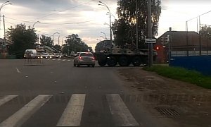 Russian Armored Personnel Carrier Always Has the Right of Way