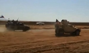 Russian Armored Truck Slams U.S. Military Vehicle in Syria in Tense Stand-Off