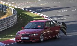 Russian BMW "Disintegrates" during Megane RS Nurburgring Chase, Driver Moves On