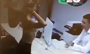 Russian Chick Applies For Car Loan, Strips For Bank Manager to Get It