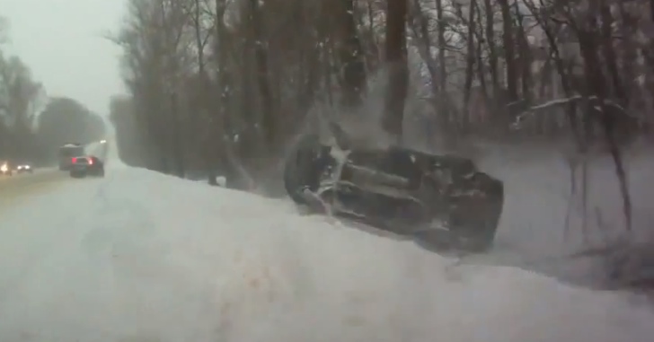 Russian Driver Avoids a Branch, Hits a Tree