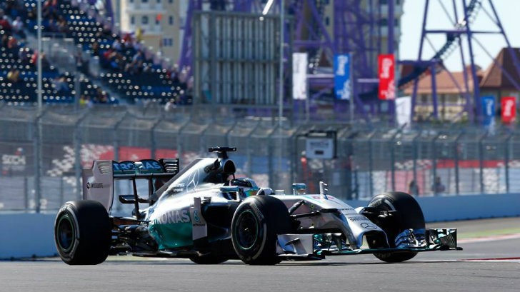 Lewis Hamilton in his Mercedes AMG Petronas single seater