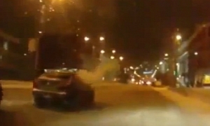 Russian Inadvertently Turns Car into Moving Fireworks Platform