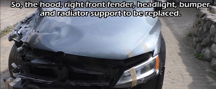 Russian Mechanic Shows Us How He Fixed a VW Jetta Wreck