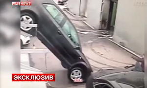 Russian Negligence Causes Audi A3 to Take a Nosedive