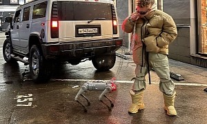 Russian Rapper Shows Off His Unconventional Pet, a Futuristic Robot Dog
