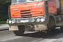 Russian Truck Driving With Missing Front Wheel