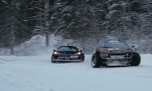 Russian Ken Block? Winter Drift Battle Sees Corvette Z06 Fighting Monster Supra