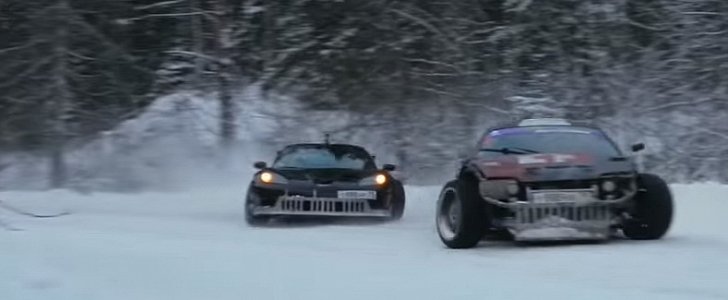 Russian winter drift battle