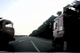 Russian Woman Handles Double Truck Near Miss