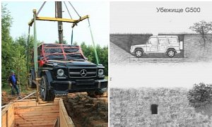 Russians Bury and Start Mercedes-Benz G-Class Underground, Car Becomes a Bunker