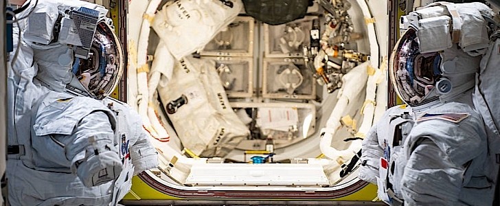Spacesuits sitting idle on the ISS