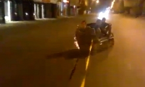 Russians Successfully Ride Sofa - Until They Crash