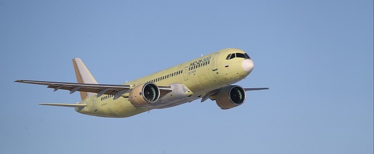 The MC-21-300 new generation airliner conducted its first flight