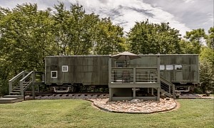 Rustic-Looking World War II Train Car Reveals a Surprisingly Welcoming Living Space