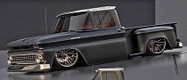 Rustic, Matte Black Chevy C10 Muscle Truck Sits CGI-Bagged With Polished Copper