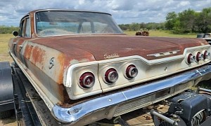 Rusty 1963 Chevrolet Impala Is Quite a Fighter, Original Engine Currently in the Car