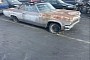 Rusty 1965 Chevrolet Impala Convertible Looks Sad Surrounded by Newer Cars