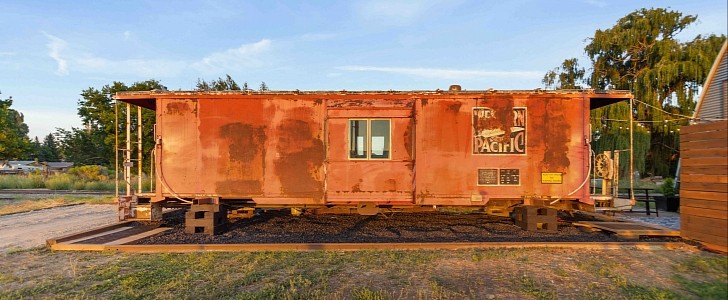 The WP 434 train caboose tiny home in Idaho is a truly remarkable tiny home with a unique spirit
