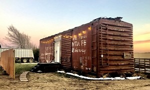 Rusty and Rugged on the Outside, this Vintage Boxcar Is a Lovely Home on the Inside
